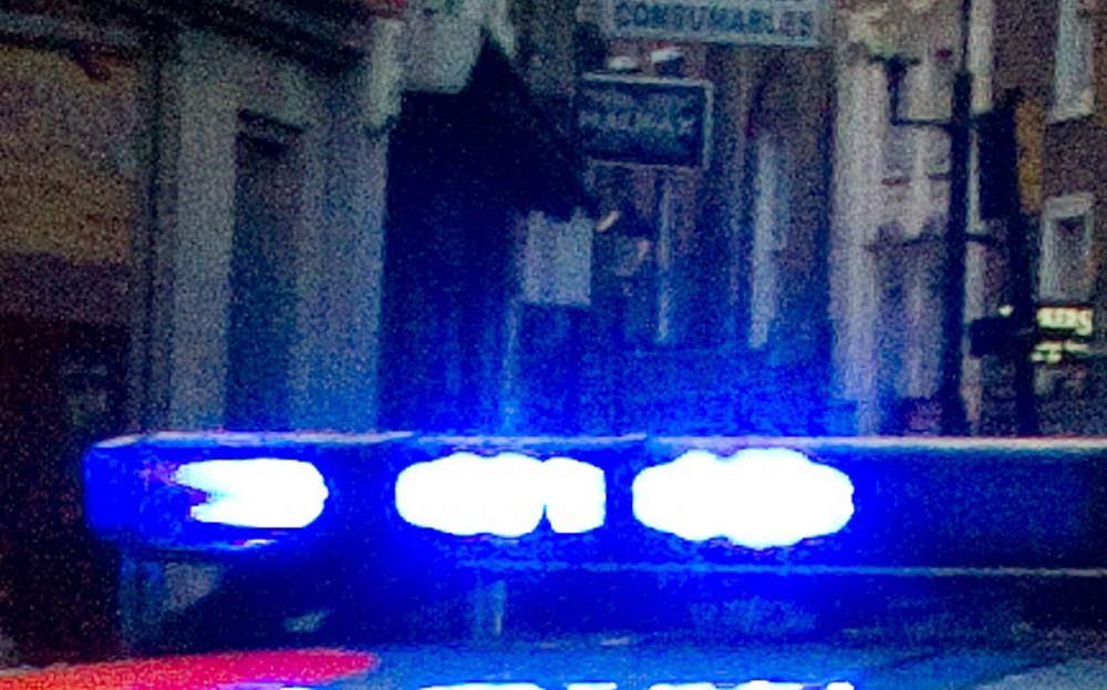 Blue police lights