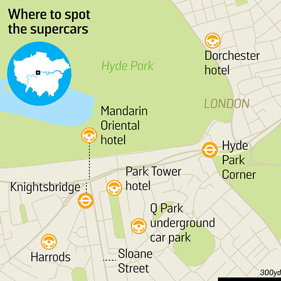 Where to spot supercars in London