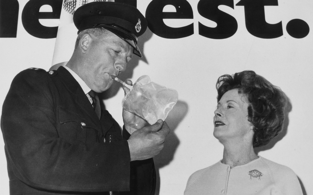 Transport Minister Barbara Castle introduces breathalyser legislation