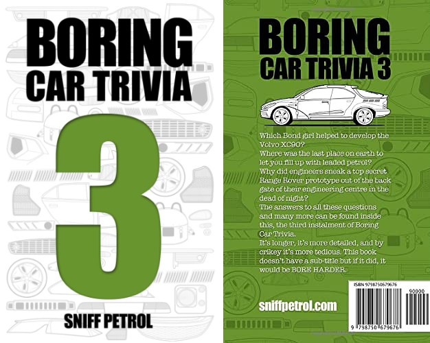 Boring car trivia 3 book by Richard Porter - Christmas gift ideas for car lovers