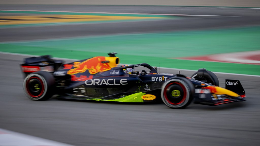Red Bull Racing's Sergio Perez in the RB18 during the second day of testing at Spain's Circuit de Catalunya (Robin Van Lonkhuijsen/ ANP via Getty Images)